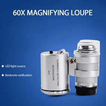 

mini high-definition jewelry identification Handheld Microscope Loupe Currency Detecting with LED and UV Light