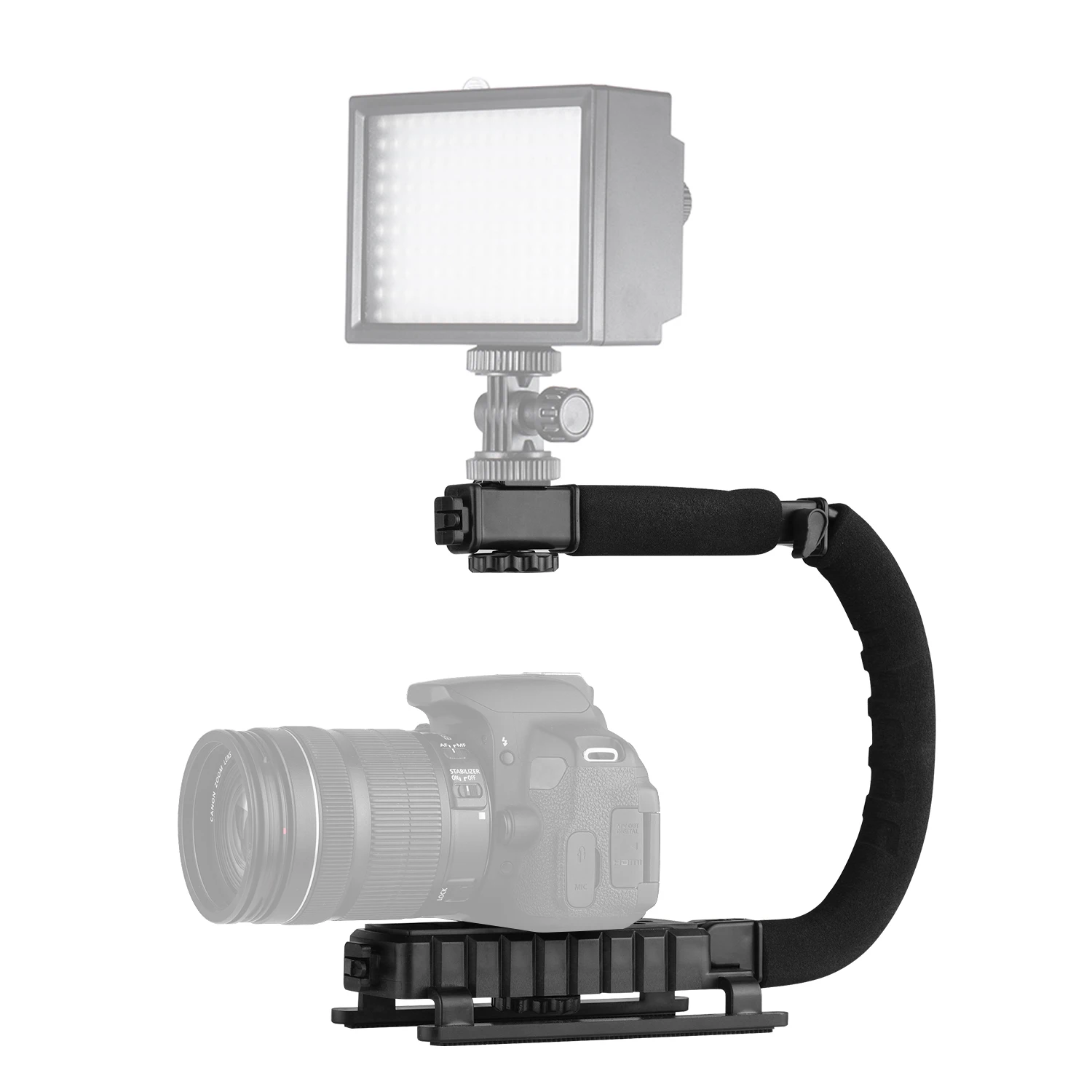 Foldable C Shaped Handheld Action Stabilizer Grip Flash Bracket Holder Accessories for DSLR DV Camera Camcorder - Цена: 