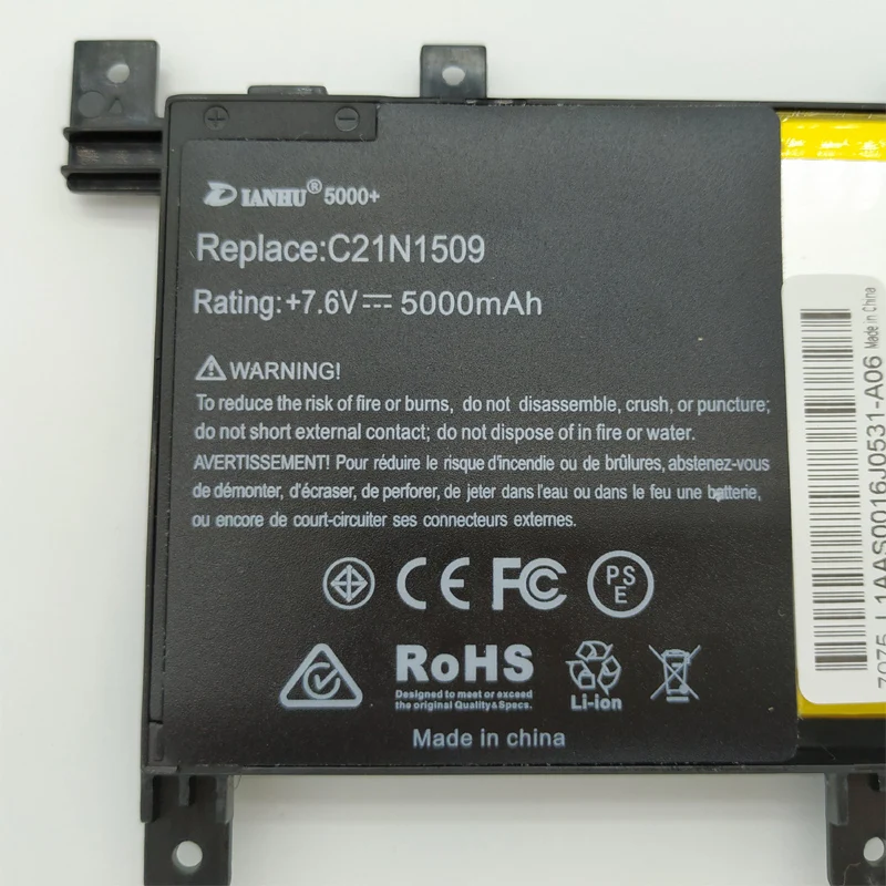 Ноутбук Батарея внутренний для Asus FL5900U C21N1509 A556U X556UV K556U X556U F556U X556UV