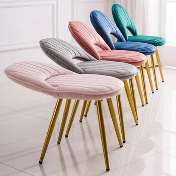 

Nordic Ins Light Luxury Dining Chair Leisure Creative Back Net Red Chair European Simple Home Bench Manicure Makeup Chair