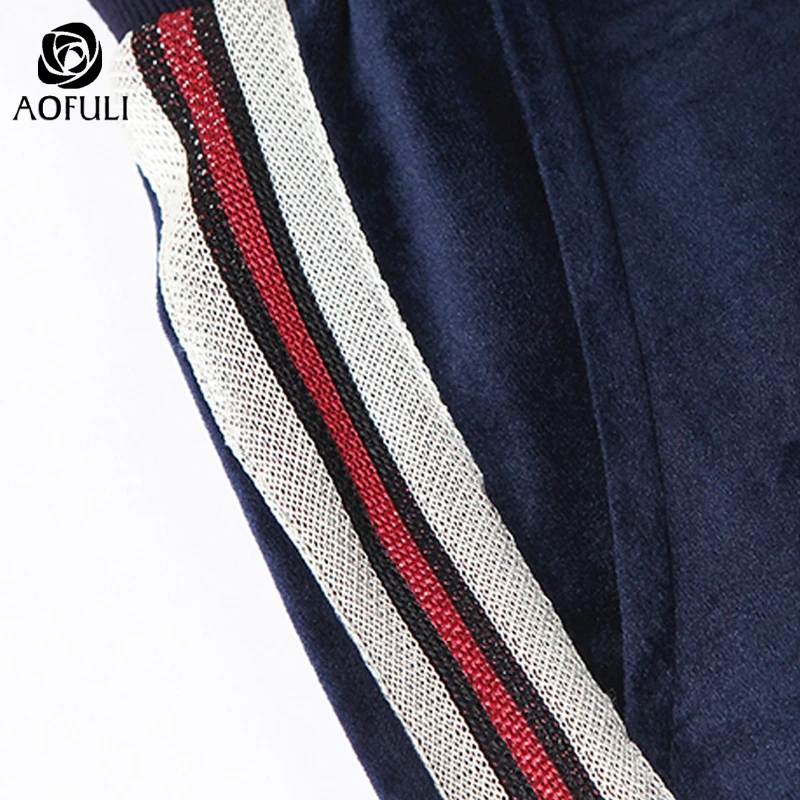 L ~ 4XL 5XL шикарный Beadings бархатный широкий брючный костюм осень зима комплект из 2