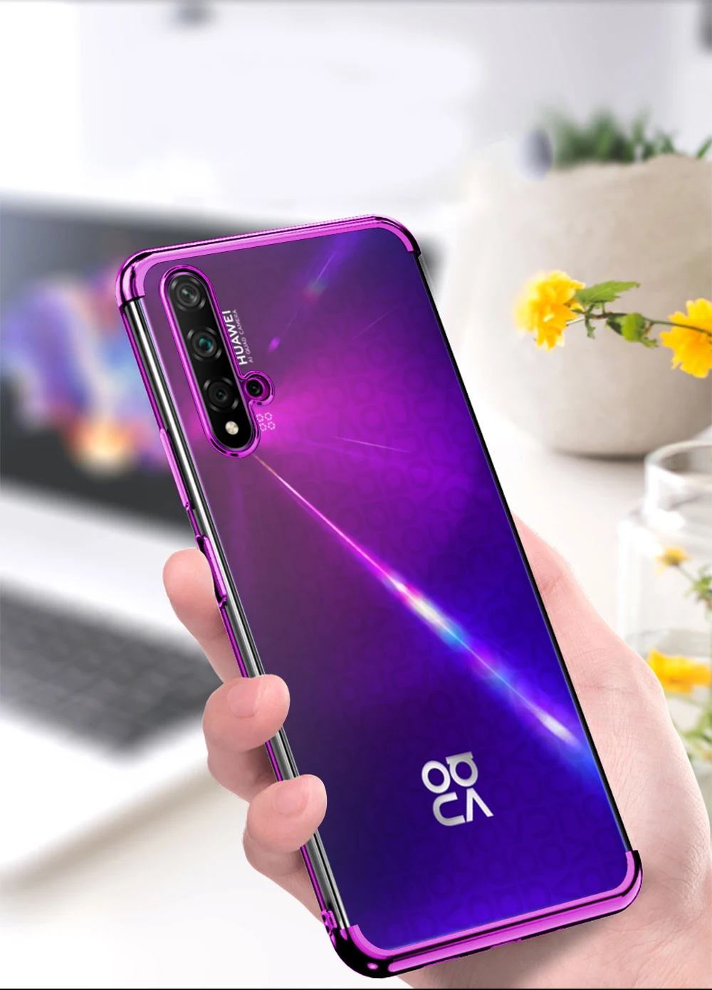 Силиконовый чехол для huawei Nova 5 T, чехол, роскошный бампер, прозрачная задняя крышка, прозрачный чехол для телефона huawei Nova 5 T Nova5T 5 T, чехол