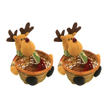 

2Pcs Christmas Candy Storage Basket Cartoon Basket Home Candy Basket Decorative Basket for Xmas