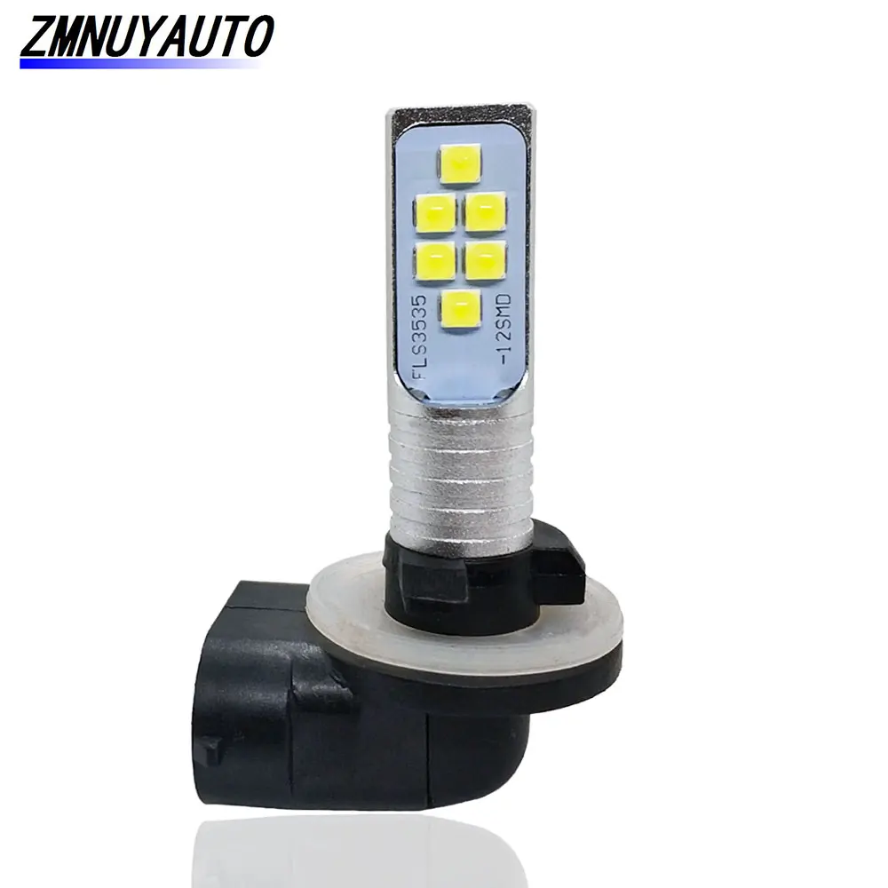 881 894 H27 H27W/2 светодиодный лампы 12SMD 3535 белые Противотуманные фары Дневные Фары Светильник лампы Авто дневные ходовые огни, дневные ходовые светильник s 12V H27W