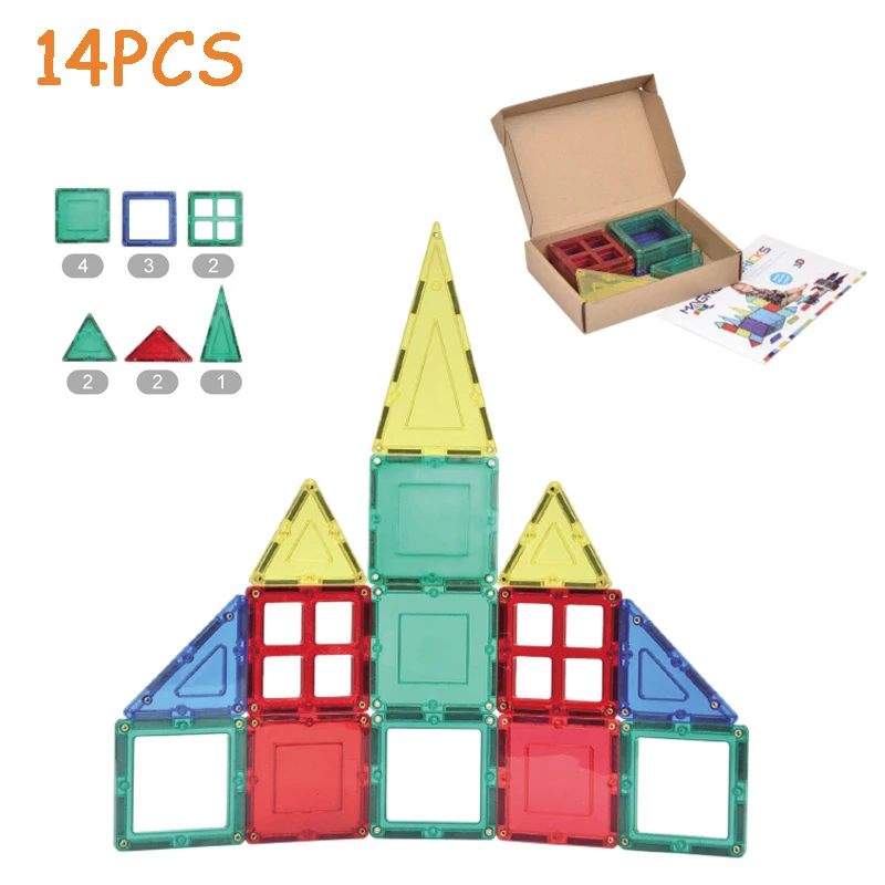 Magnetic piece Building Blocks building magnetic color window construction piece children building interactive toys DIY