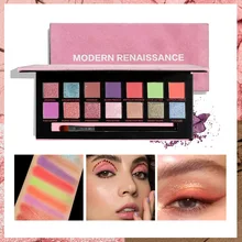 14 Colors Bright Glitter Eyeshadow Pink Palette With Brush Velvet High Pigmented Makeup Colorful Vibrant Make Up Pallets Kit