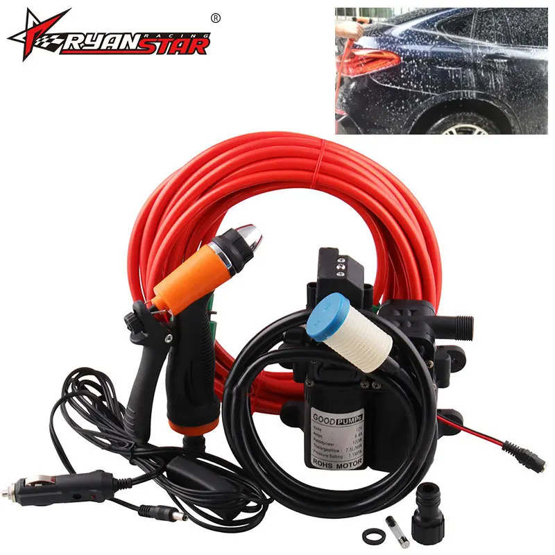 

Cross Border Hot Sales 12V Car Mounted Car Wash Pump Portable High Pressure Electric Car Washing Device off Gun without Water Do