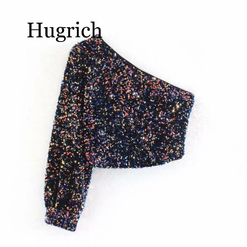 sequin asymmetrical top