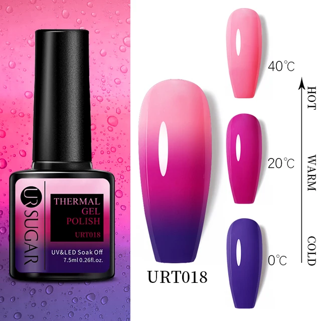 UR SUGAR 7.5ml Luminous Thermal Gel Nail Polish 2 In 1 Color Changing Glow in Dark Soak Off Manicuring UV Gel Nail Art Varnish URT018