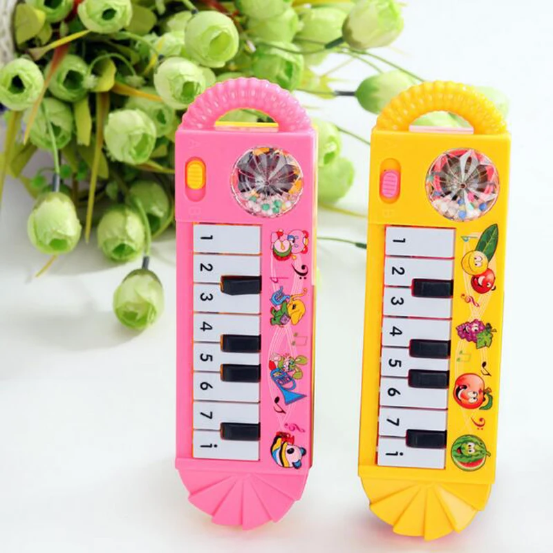 Детские пластиковые детские электрические музыкальные инструменты в виде пианино погремушки ручной Колокольчик Прорезыватель для