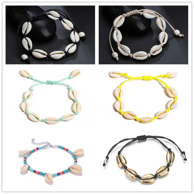 

Bohemia Shell Bracelets For Women Handmade Beaded Rope Chain Natural Seashell Adjustable Foot Leg Bracelet Boho Beach Jewerly