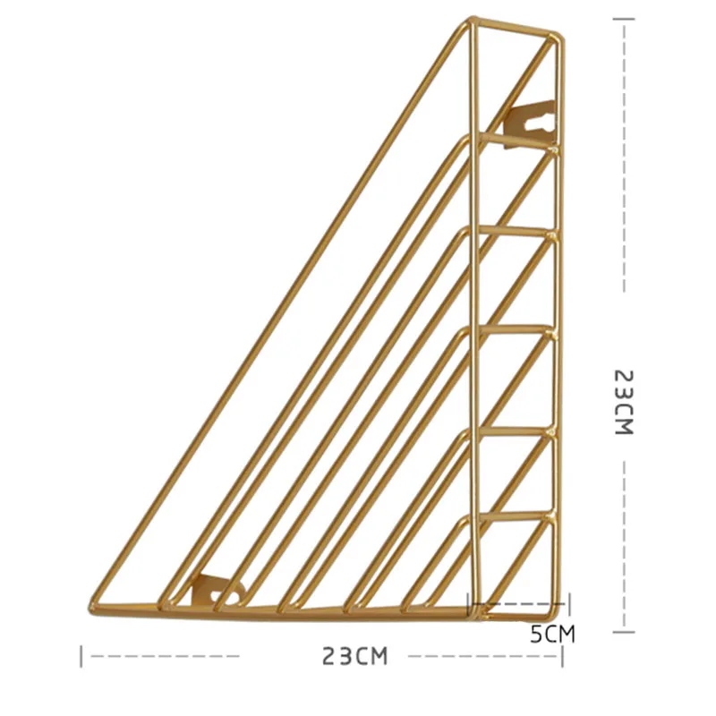 1*Wall Mounted Storage Rack Magazine Book Rack Triangle Display Shelf Decoration