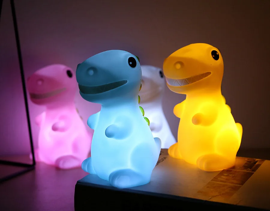 Led Children's Night Light Cartoon Dinosaur Table Lamp Soft Cute for Home Kid Bedroom Decoration Lamp Christmas Gift Baby Toys