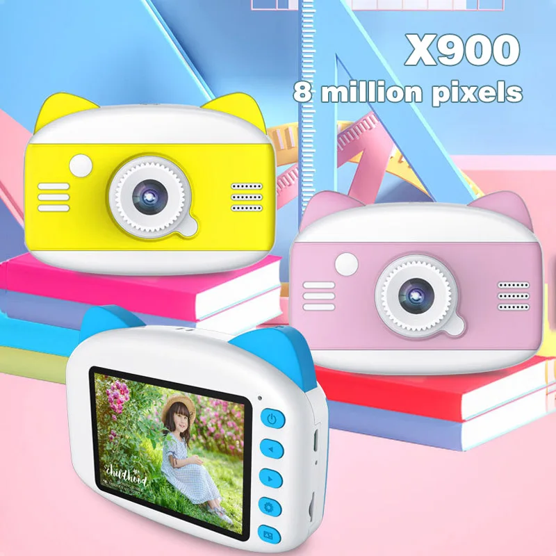 

3.5 inch HD 1080P Kids Camera Cartoon Children Digital Photo Camera Toy with Puzzle Game Toy Camera Holiday Gift for Kids