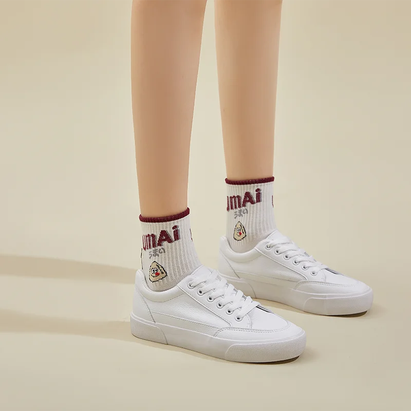 Low-top Lace-up Vulcanize White Sneakers - true-deals-club