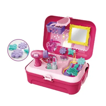 

21pcs Pretend Play House Simulated Cosmetic Toys Carrying Case Bag Box Backpack for Girls Kids Children Educational Toy Tools