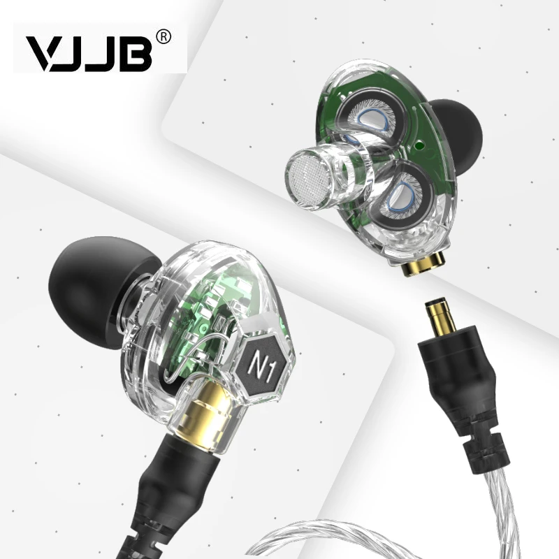 Двойные динамические наушники VJJB N1 двухкомпонентный драйвер Hi Fi бас сабвуфер с