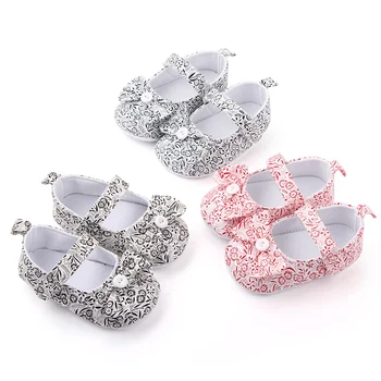 

Toddler Shoes For Newborn Floral Print Baby Soft Sole First Walker Anti-Slip Baby Girls Shoes Prewalker1