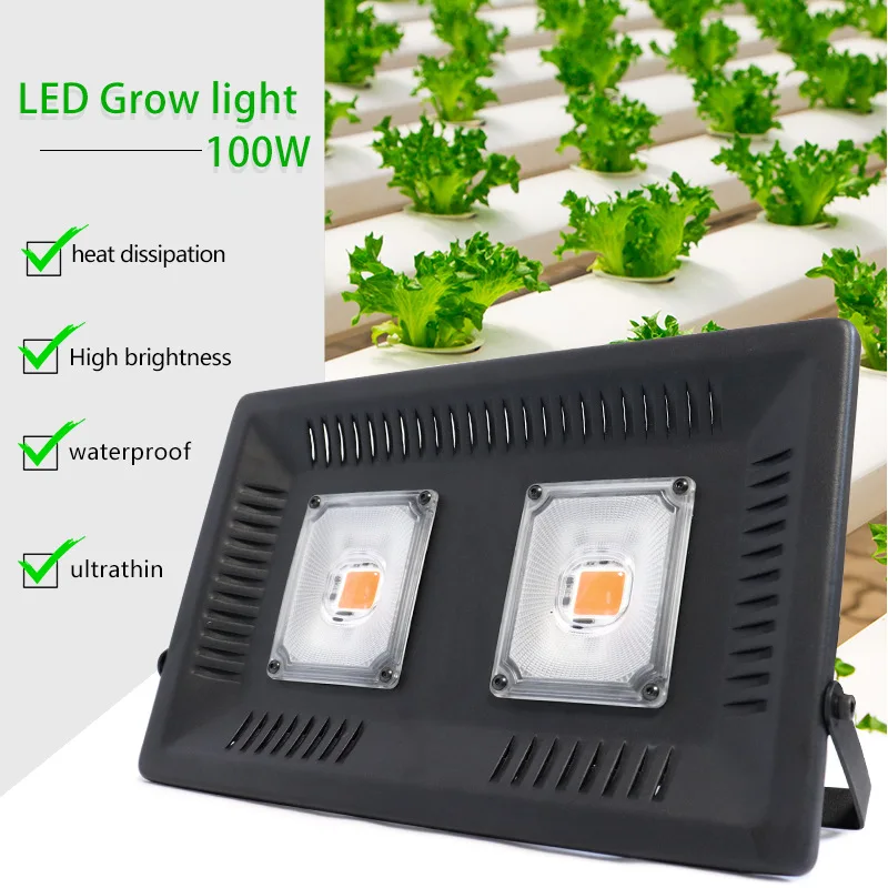 

Full Spectrum LED Grow Light Waterproof 100W 200W 300W COB Growth Flood Light for Plant Grow Light Indoor Hydroponic lamp220v