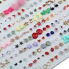 100 Pairs Women Acrylic Crystal Small Stud Earrings Sets Girl Child Heart Star Animal Moon Crown Earring Jewelry ► Photo 2/6