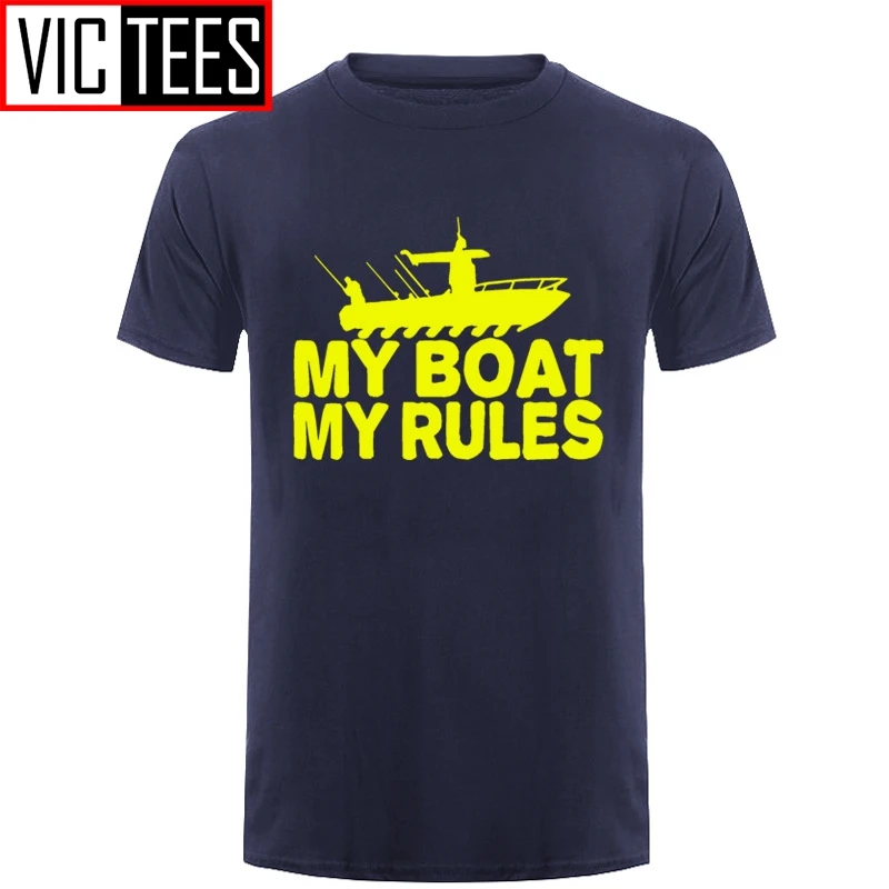 Мужская футболка с надписью My Boat Rules забавная Футболка рукавами для дня рождения
