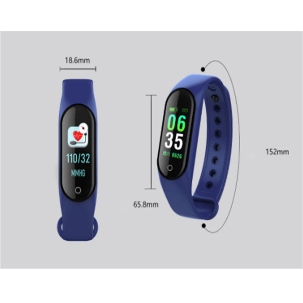 M4 Smart Sports Pedometers Watch Heart Rate Blood Pressure Fitness Tracker For Android IOS