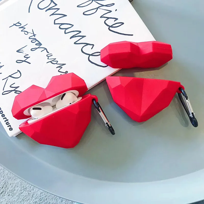 Для AirPods Pro 3 2 1 чехол в форме сердца ТПУ беспроводные Bluetooth наушники защитный для Air