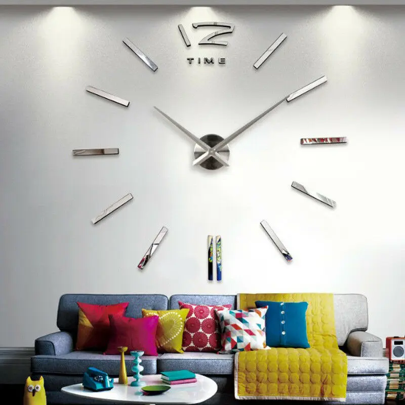 

New Wall Clock Modern Design DIY Analog 3D Mirror Surface Large Number Wall Clock Europe Acrylic Sticker Home Decor Dropship