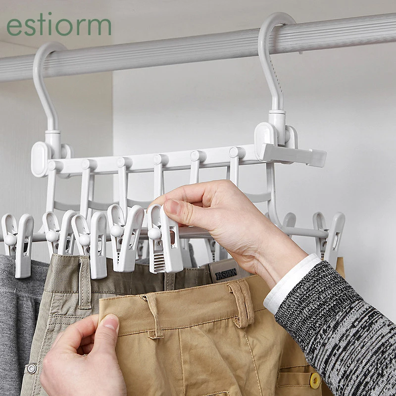 

High Quality Multi Functional Pants Hanger Plasic Clothes Underwear Socks Pants Drying Rack Closet Storage Wardrobe Organizer