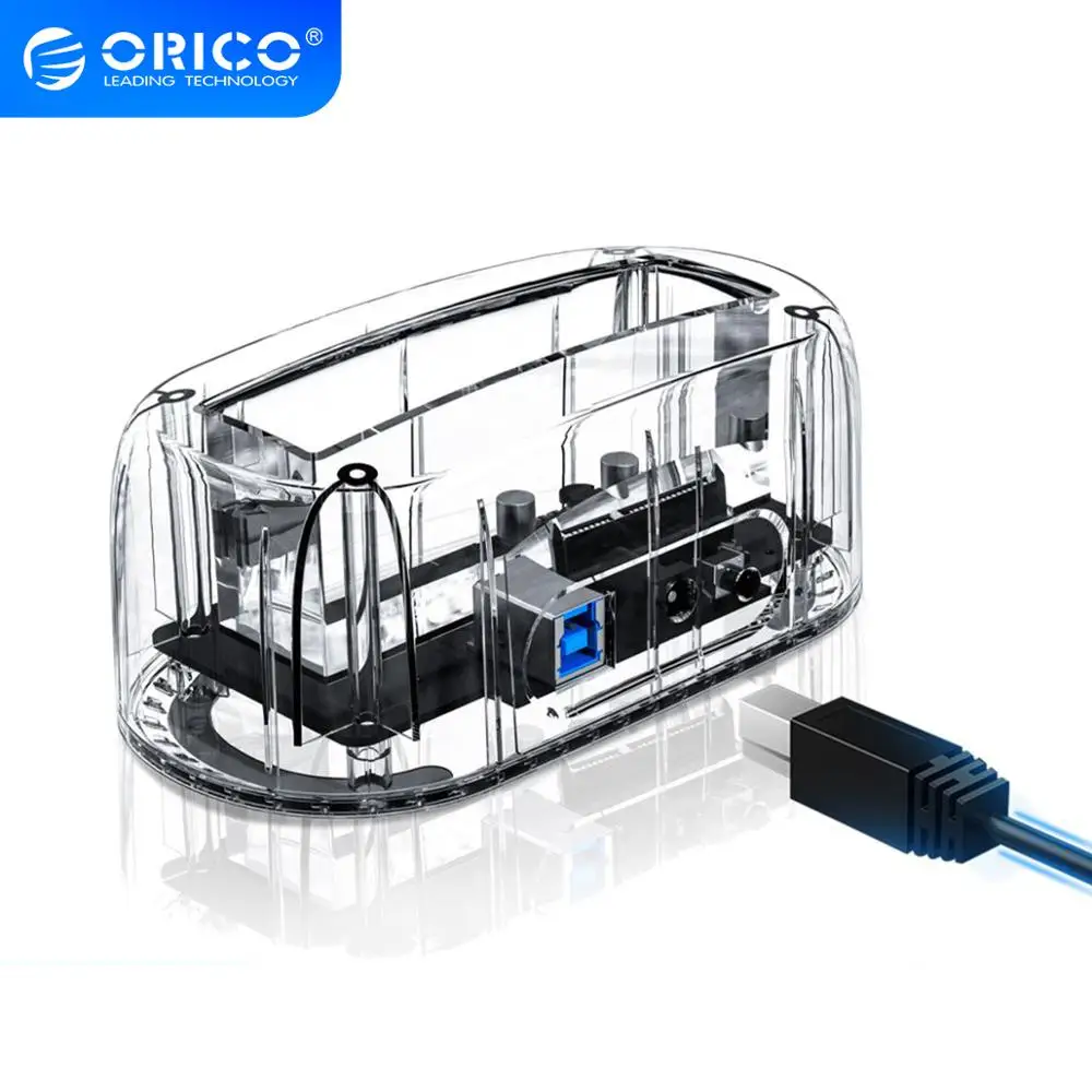 Док станция ORICO прозрачная для жестких дискоТБ 2 5/3 5 дюйма sata на usb 3 0|docking station sata|drive