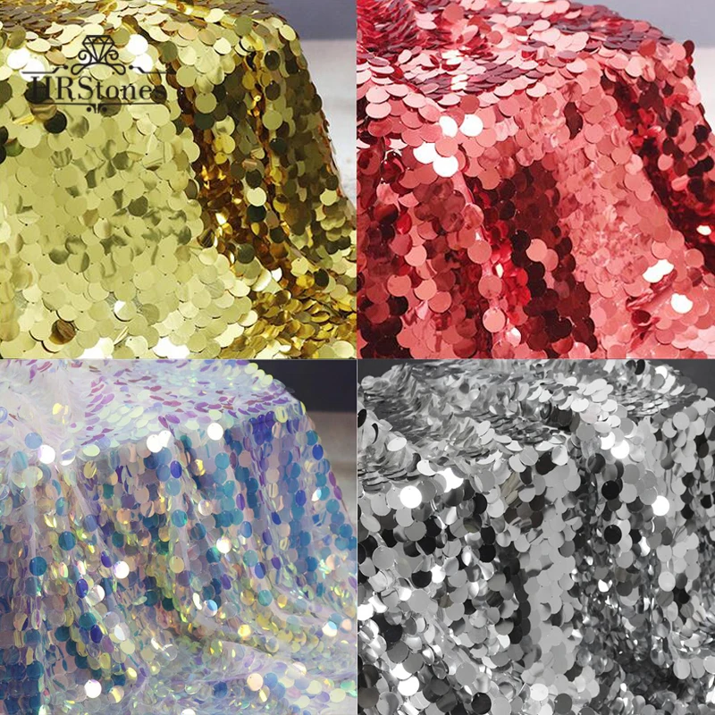 

Sequins Fabric Encrypted 18mm Laminated Magic Powder Fish Scale Mermaid Tail Skirt Cloth Wedding Props Fabric