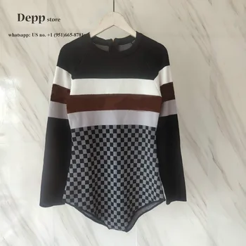 

luxury designer branded body suits for women clothes long sleeve knitted jumpsuits one piece jumpsuit romper bodycon playsuit