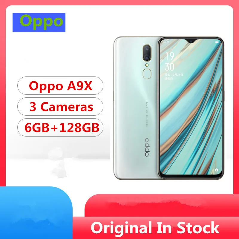 Oppo A9X 4G LTE Sim бесплатный телефон Helio P70 Восьмиядерный Android 9,0 6,5" ips 2340X1080 6 Гб ram 128 ГБ rom МП отпечаток пальца