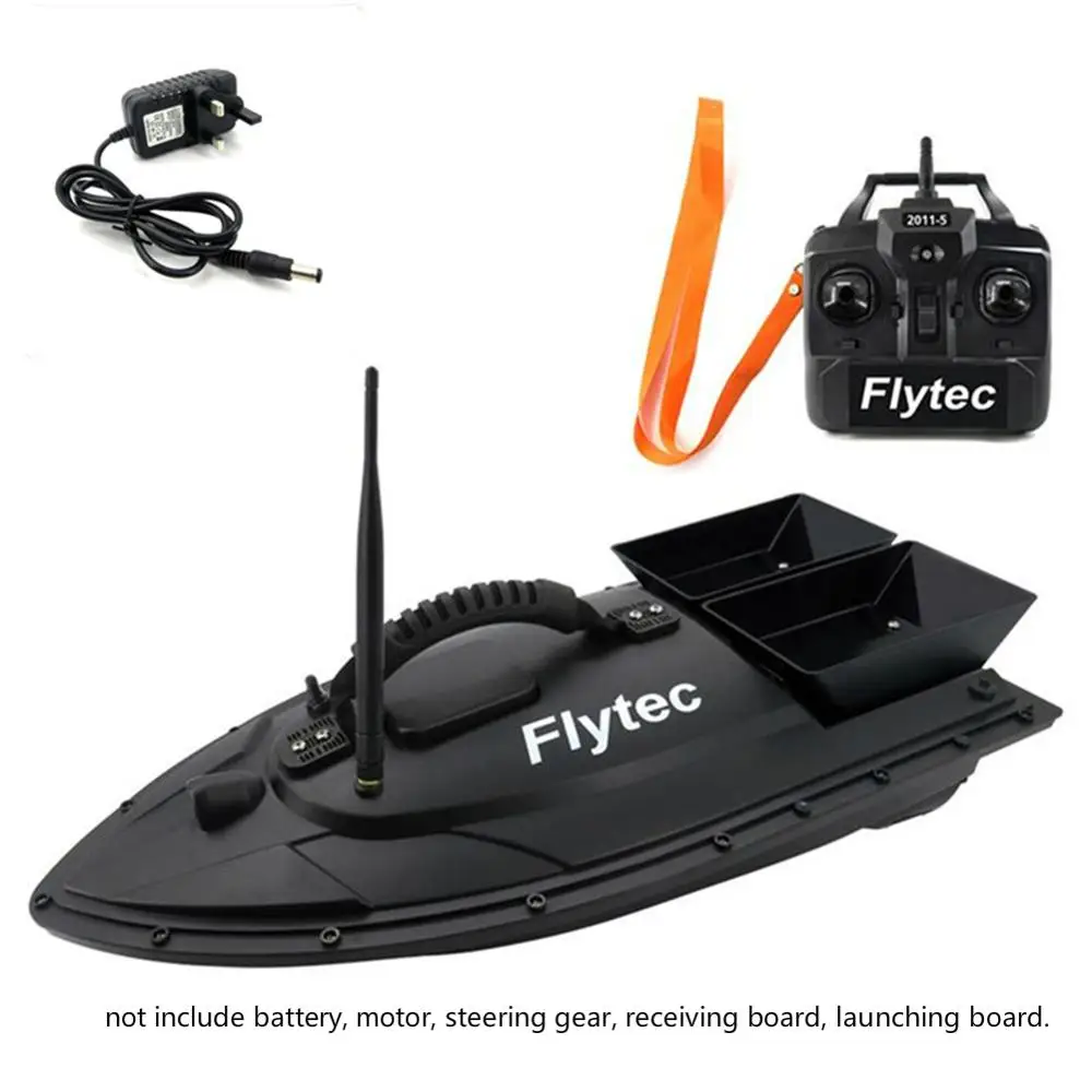 Black Kit UK Plug Высокое качество Flytec RC лодка Smart RC электрическая рыбацкая лодка корабль для рыбалки 500 м дистанционная лодка для приманки двойная моторная лодка для рыбалки - Цвет: Black Kit UK Plug