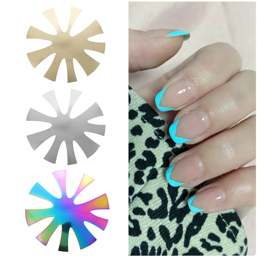 Pro Easy French Smile Metal False Nails Tool Tips Cut V Line Suggerimenti A Forma Di Mandorla Manicure Edge Trimmer Nail Cutter 1-9 Taglie