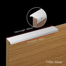 Sleek Black Aluminum Alloy Cabinet Handles for Kitchens and Furniture (Silver Length 200mm)
