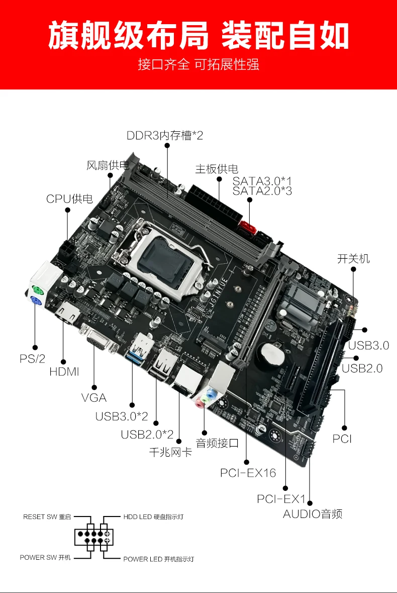 China Computador B85 X79 X99 Placa-mãe Jogo Cpu B75 - H61 China computador b75 h61 b85 x79 x99 placa-mãe jogo cpu