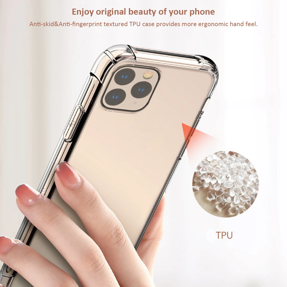 

Transparent Clear Phone Case Air Bumper Cover Fallproof Anti Shock Protection TPU Shell for iPhone 11 Pro Max iPhone11 11Pro