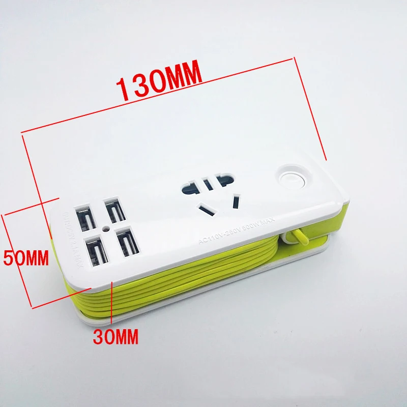 US Power Strip With 4 USB Portable Extension Socket US Plug 1.5m Cable Power Strip Travel Adapter Smart Phone Charger