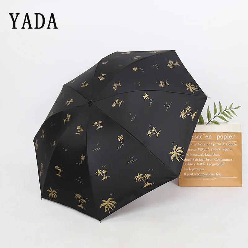 YADA Harajuku Wind Coconut Tree Umbrella Rain Women Folding For Windproof Pattern Umbrellas YS801 | Дом и сад