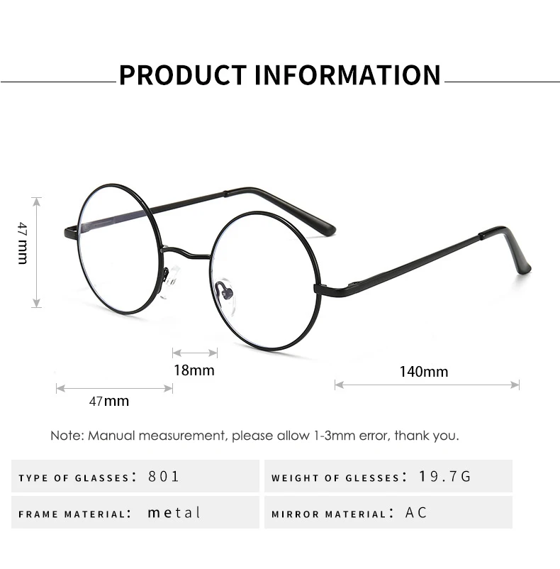 Eyeglasses frames Eyeglass frames Optical glasses Retro Vintage Gaming Computer Glasses for Women Men Anti Blue Light Metal Frame Clear Lens Round Circle Eyeglasses Eyewear