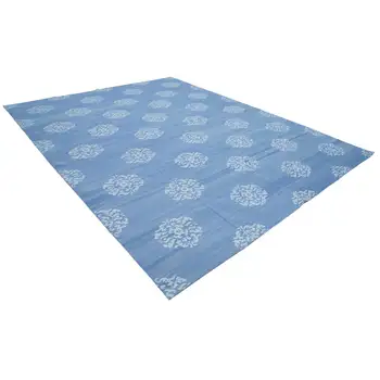 

280x360 Cm Blue Handmade Dhurrie Rug-9x12 Ft