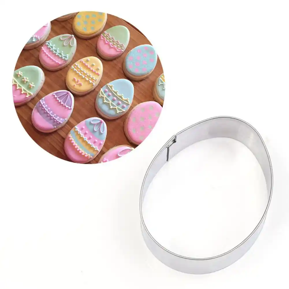 Molde de aço inoxidável da forma do ovo para biscoitos do bolo de páscoa que fazem o biscoito fritar anéis do ovo ferramentas de cozimento do molde 1 pces