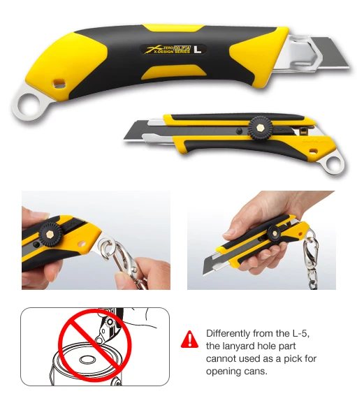 OLFA L6-AL ComfortGrip series heavy-duty cutter multi-purpose applications hole for DIY projects construction industrial