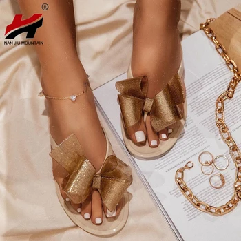 

NAN JIU MOUNTAIN 2020 Women's Summer Slippers Toe Flat Bow Sandals Outdoor Beach Shoes Multicolor Comfortable Plus Size 41