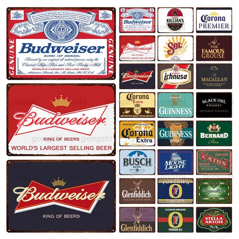 

Classic Beer Retro Metal Tin Sign Retro Metal Plaque Bar Pub Club Garage Home Decor Art Wall Poster Wall Sticker Iron Painting