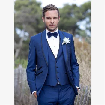 

New Classic Men’s Suit Smolking Noivo Terno Slim Fit Easculino Evening Suits For Men blue Groom Business Formal Wear Blazer Tuxe