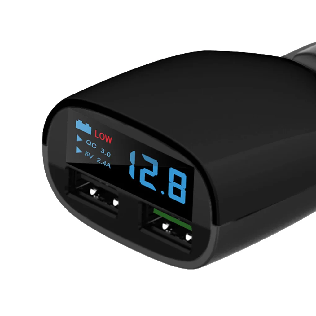 Двойной USB порт автомобильное быстрое портативное зарядное устройство прикуриватель 3.4A 5V адаптер Светодиодный дисплей для зарядки тока