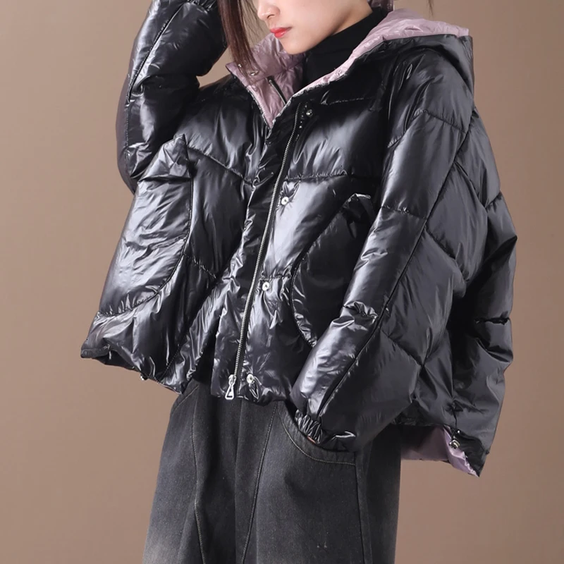 TVVOVVIN зима узор с капюшоном воротник с длинным рукавом одноцветное лоскутное плотное свободное хлопковое Стеганое пальто для женщин X858