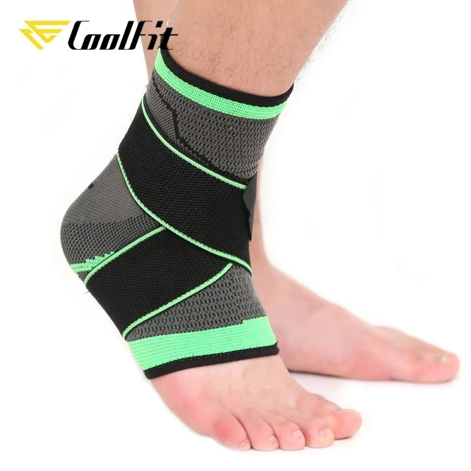 

CoolFit 1PCS New Sports Ankle Brace Compression Strap Sleeves Support 3D Weave Elastic Bandage Foot Protective Gear Gym Fitness